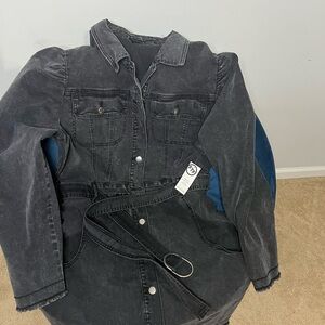 Fashion to Figure Black Long Sleeve Denim Dress